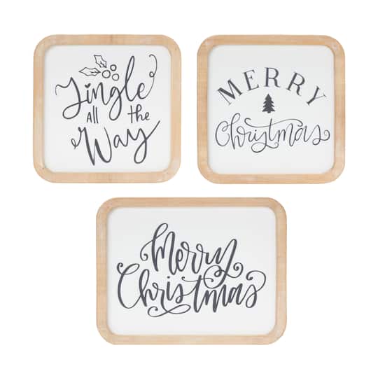 Jingle Merry Christmas Plaque Hanging Wall Décor Set